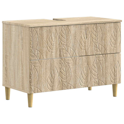 vidaXL 4 Piece Bathroom Cabinet Set DELFT Sonoma Oak Engineered Wood 5