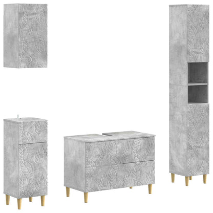 vidaXL 4 Piece Bathroom Cabinet Set DELFT Concrete Grey 2