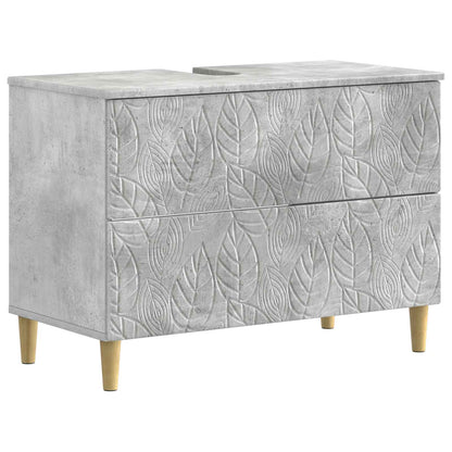 vidaXL 4 Piece Bathroom Cabinet Set DELFT Concrete Grey 5