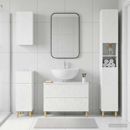 vidaXL 4 Piece Bathroom Cabinet Set DELFT High Gloss White 1