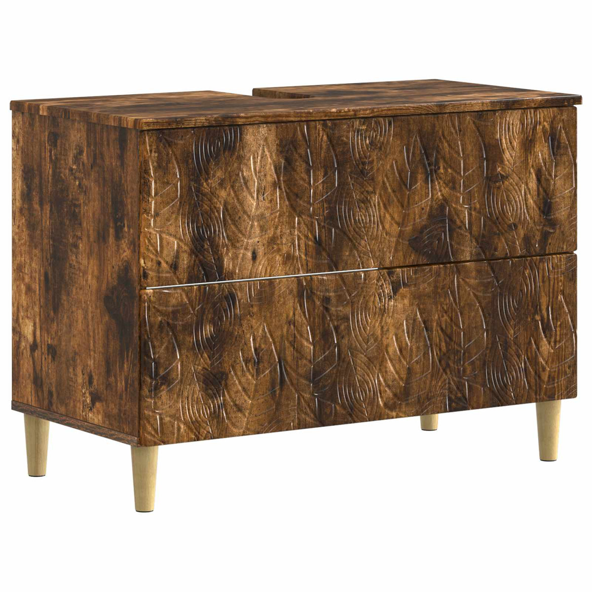 vidaXL 4 Piece Bathroom Cabinet Set DELFT Smoked Oak Engineered Wood 5