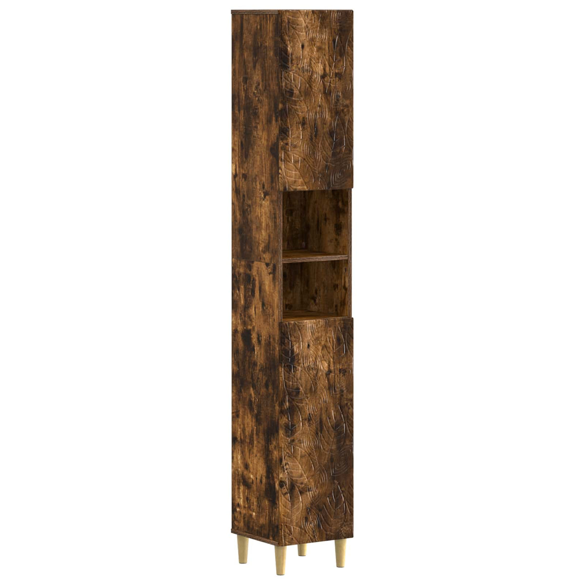 vidaXL 4 Piece Bathroom Cabinet Set DELFT Smoked Oak Engineered Wood 6