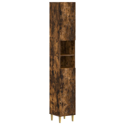 vidaXL 4 Piece Bathroom Cabinet Set DELFT Smoked Oak Engineered Wood 6