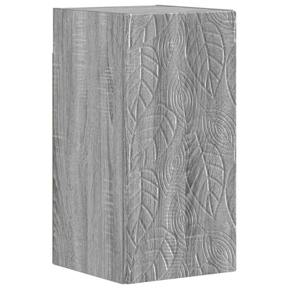 4 Piece Bathroom Cabinet Set ALKMAAR Grey sonoma Leaf pattern