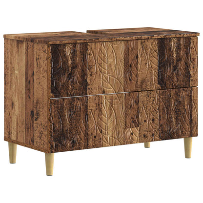 vidaXL 4 Piece Bathroom Cabinet Set DELFT Old Wood Engineered Wood 5