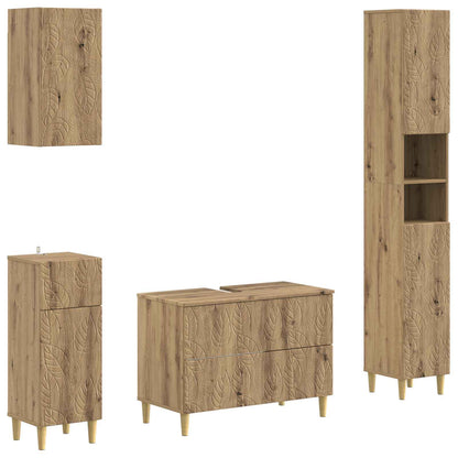 vidaXL 4 Piece Bathroom Cabinet Set DELFT Artisan Oak Engineered Wood 2
