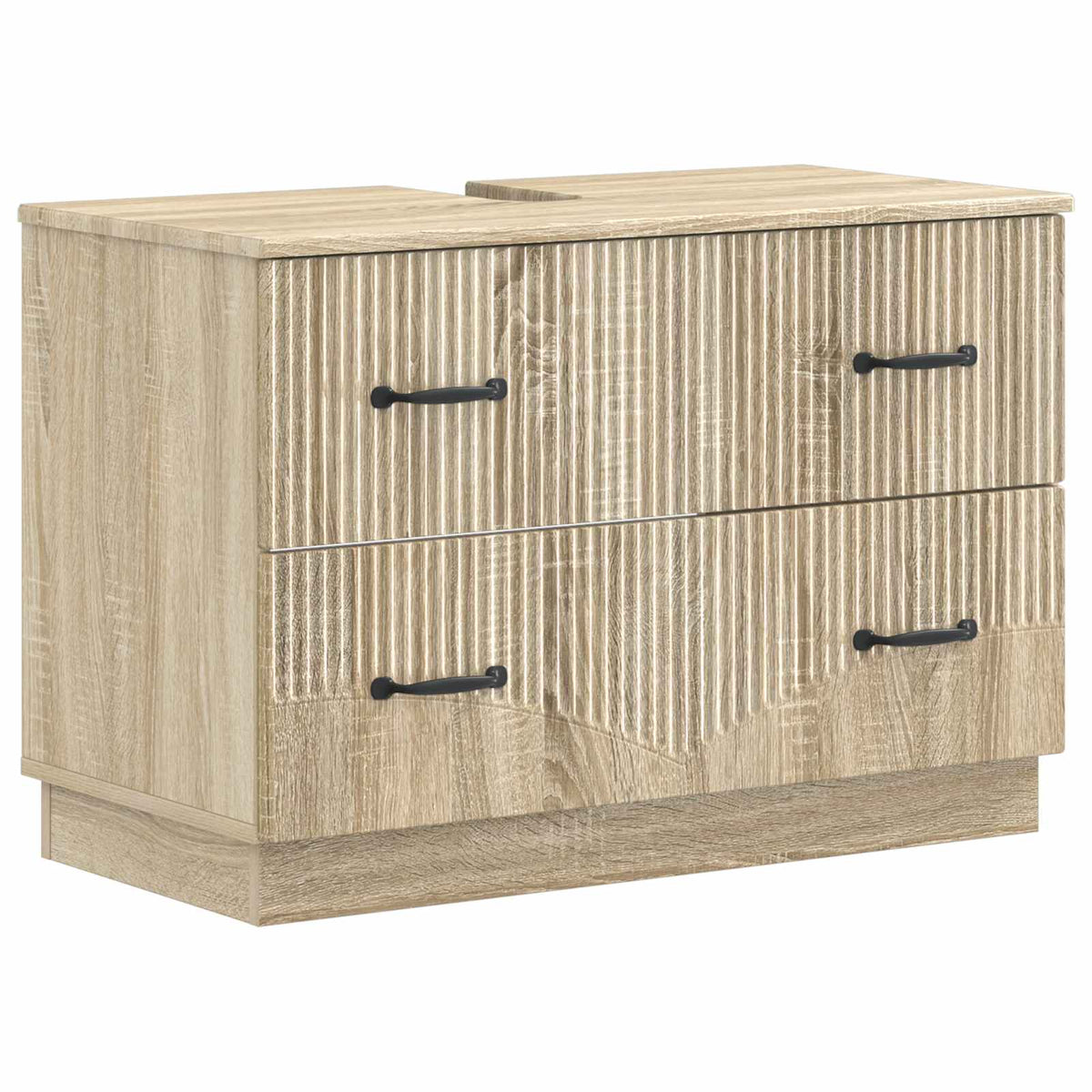 vidaXL 4 Piece Bathroom Cabinet Set HOORN Sonoma Oak Engineered Wood 5
