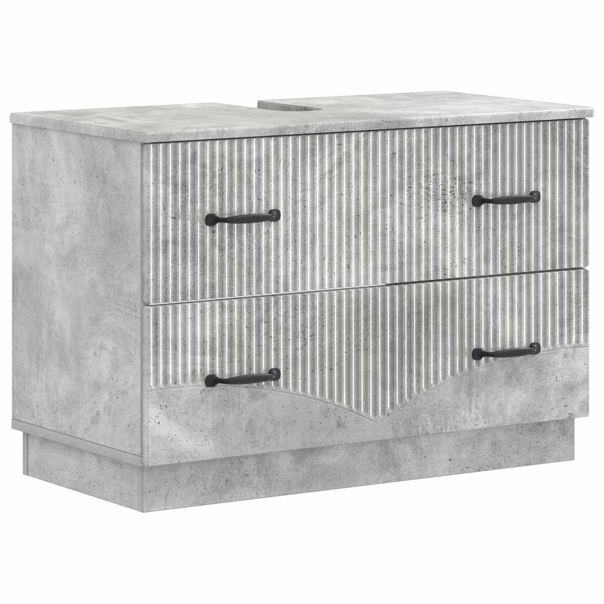 vidaXL 4 Piece Bathroom Cabinet Set HOORN Concrete Grey 5