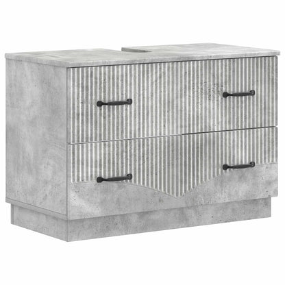 vidaXL 4 Piece Bathroom Cabinet Set HOORN Concrete Grey 5