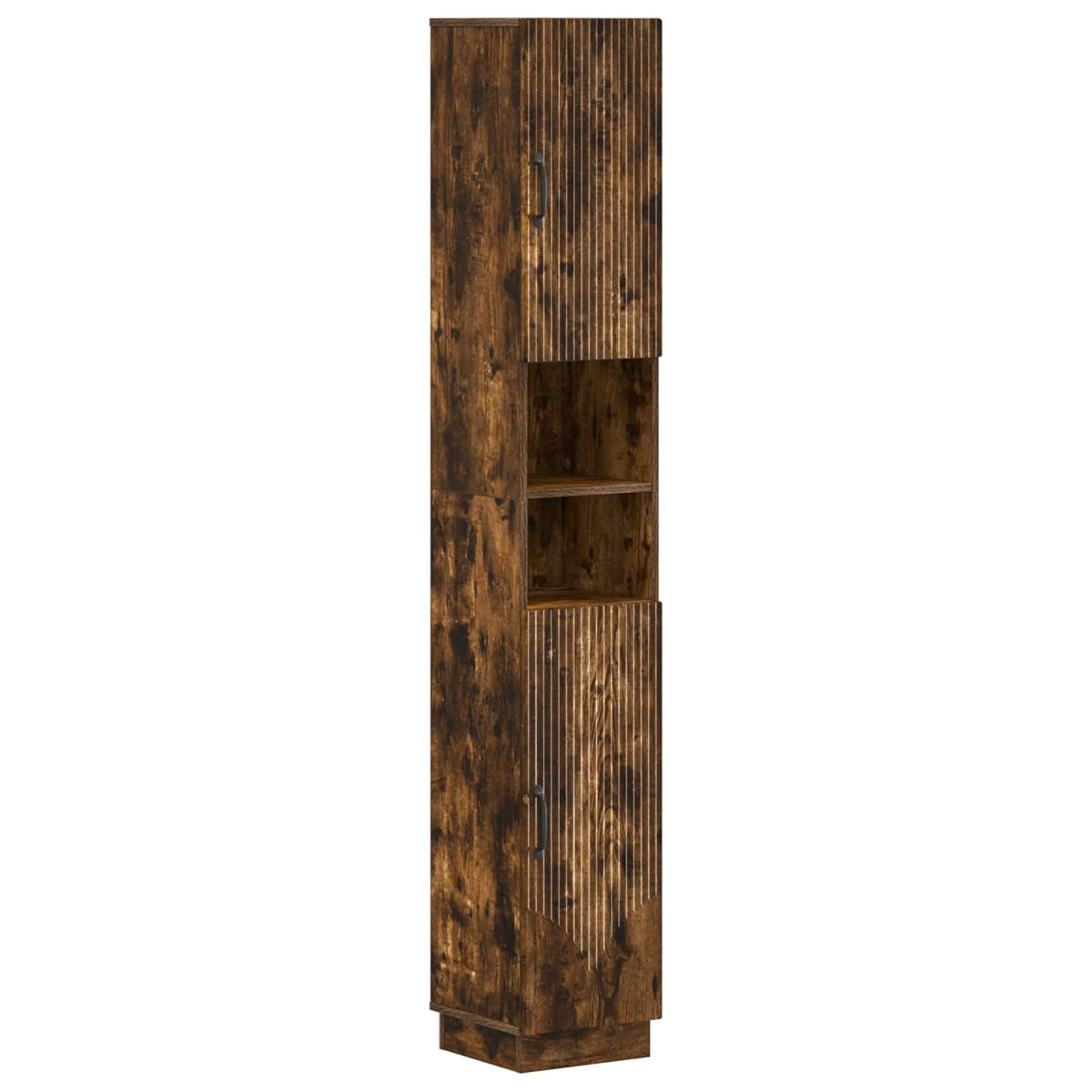vidaXL 4 Piece Bathroom Cabinet Set HOORN Smoked Oak Engineered Wood 6