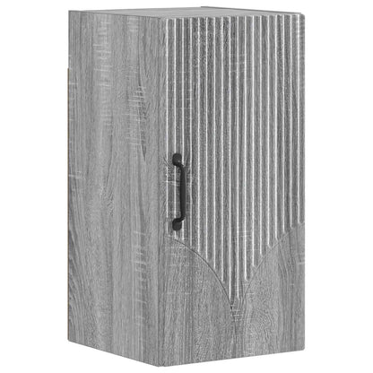 4 Piece Bathroom Cabinet Set ALKMAAR Grey sonoma V-shape stripes