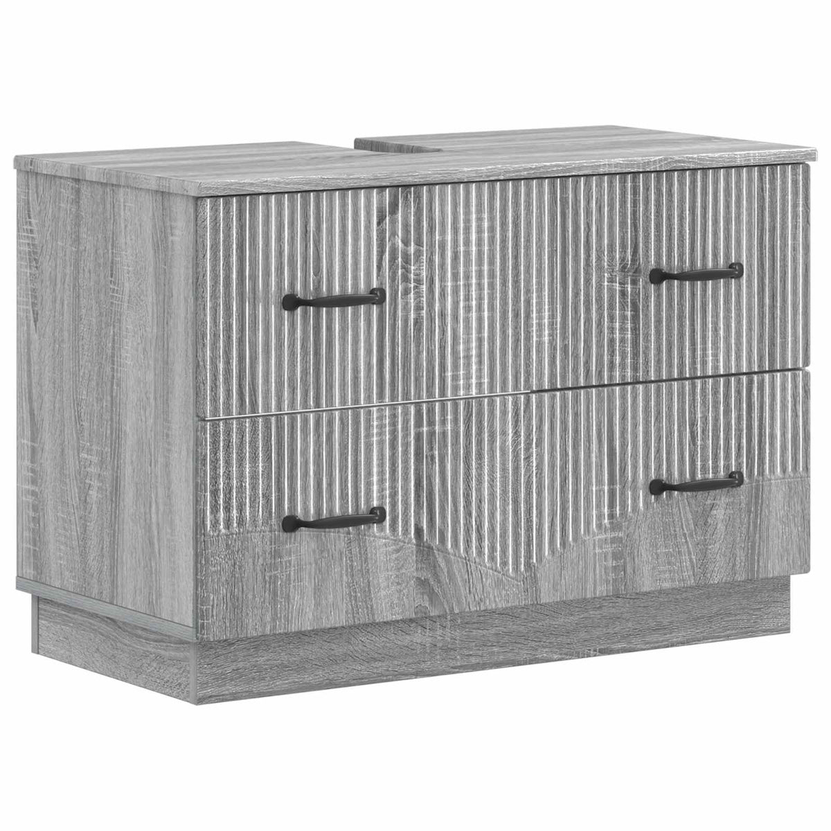 vidaXL 4 Piece Bathroom Cabinet Set HOORN Grey Sonoma Engineered Wood 5