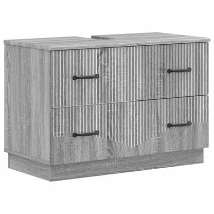 vidaXL 4 Piece Bathroom Cabinet Set HOORN Grey Sonoma Engineered Wood 5