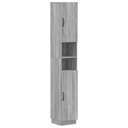 vidaXL 4 Piece Bathroom Cabinet Set HOORN Grey Sonoma Engineered Wood 6
