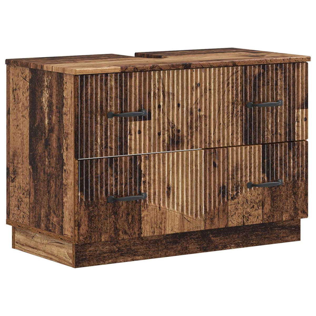 vidaXL 4 Piece Bathroom Cabinet Set HOORN Old Wood Engineered Wood 5