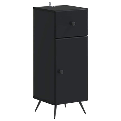 vidaXL 4 Piece Bathroom Cabinet Set BREDA Black Engineered Wood 4