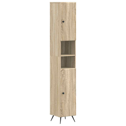vidaXL 4 Piece Bathroom Cabinet Set BREDA Sonoma Oak Engineered Wood 6