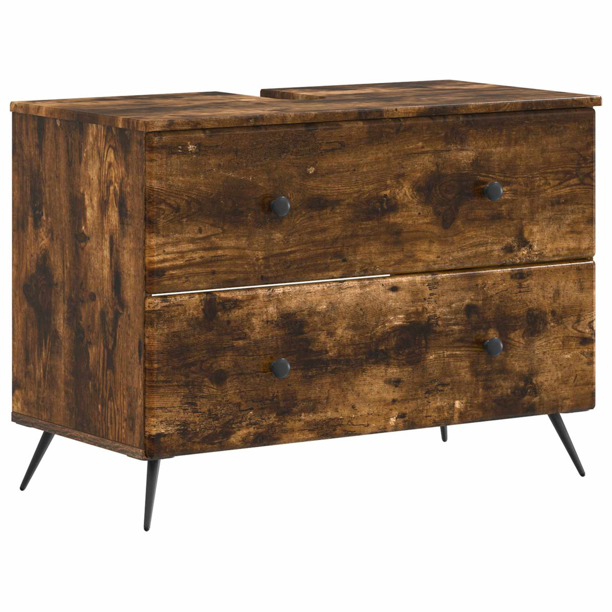vidaXL 4 Piece Bathroom Cabinet Set BREDA Smoked Oak Engineered Wood 5