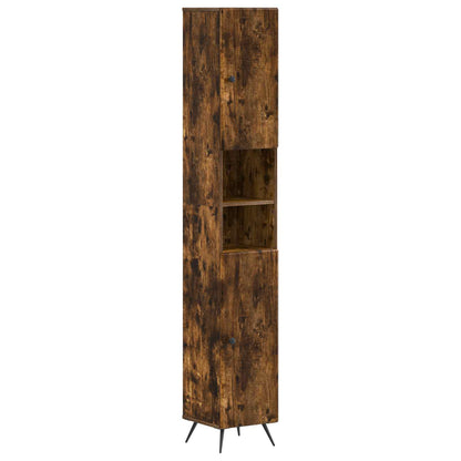 vidaXL 4 Piece Bathroom Cabinet Set BREDA Smoked Oak Engineered Wood 6