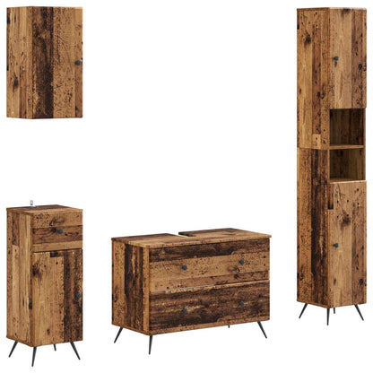 vidaXL 4 Piece Bathroom Cabinet Set BREDA Old Wood Engineered Wood 2