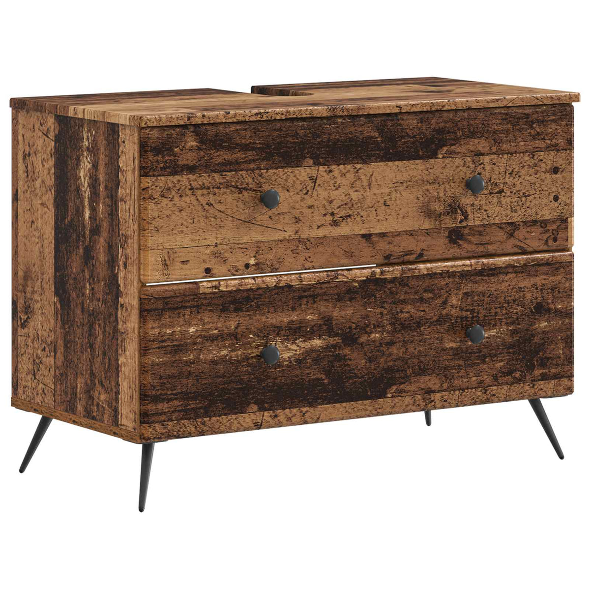 vidaXL 4 Piece Bathroom Cabinet Set BREDA Old Wood Engineered Wood 5