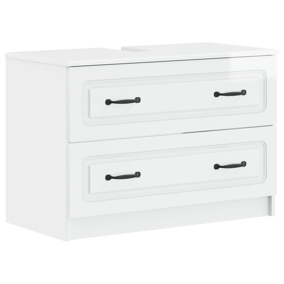 vidaXL 4 Piece Bathroom Cabinet Set UTRECHT High Gloss White 5
