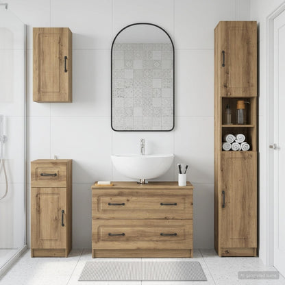 vidaXL 4 Piece Bathroom Cabinet Set UTRECHT Artisan Oak 1