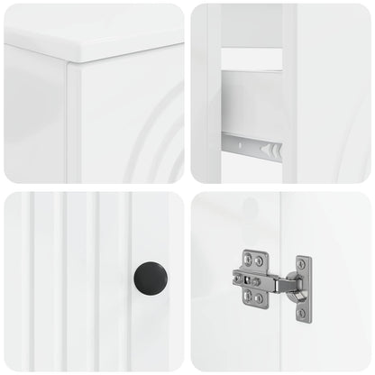 vidaXL 3 Piece Bathroom Cabinet Set ALKMAAR 3 pcs High Gloss White 6