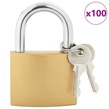 vidaXL U Lock with Keys Brass 7.4 x 2.1 x 10.6 cm Iron 3