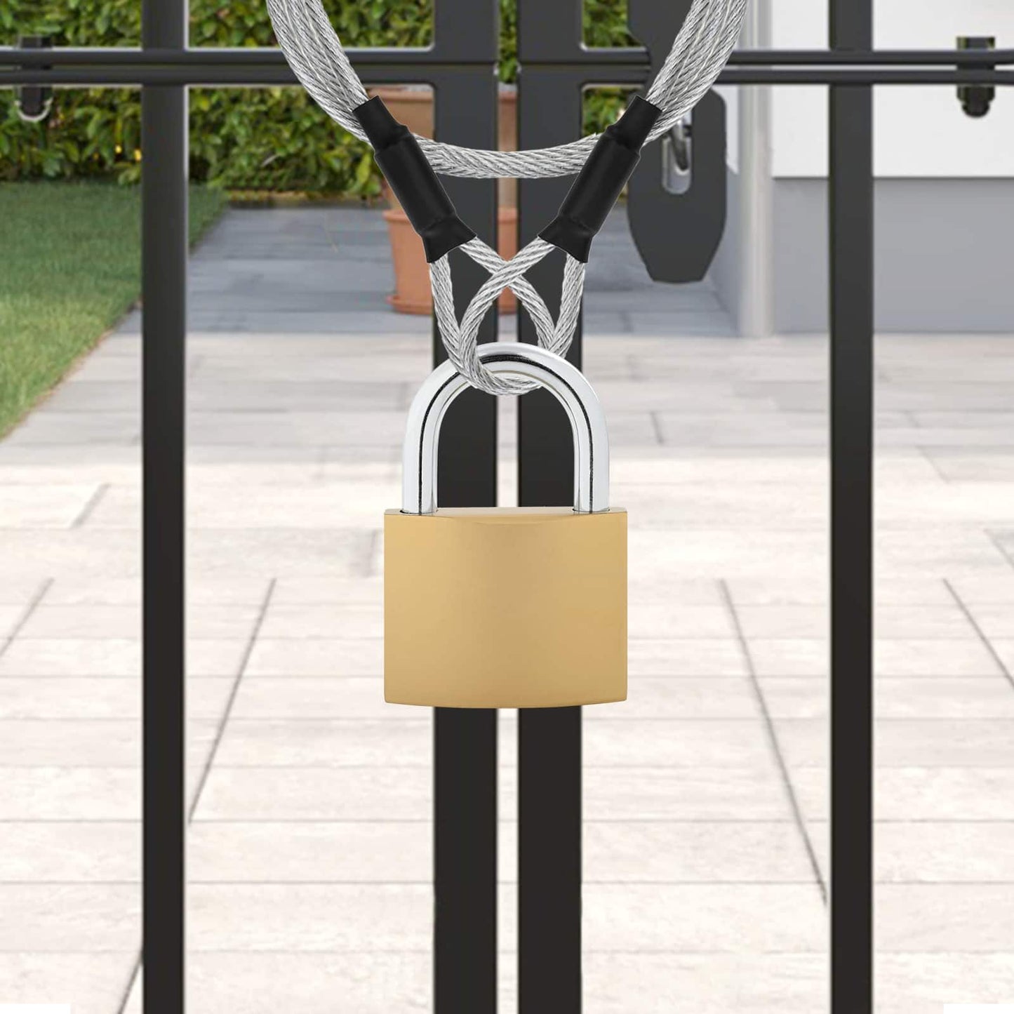 vidaXL U Lock with Keys Brass 7.4 x 2.1 x 10.6 cm Iron 4