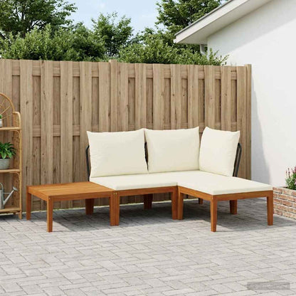 vidaXL 4 pcs Solid Acacia Wood & Rope Natural 1