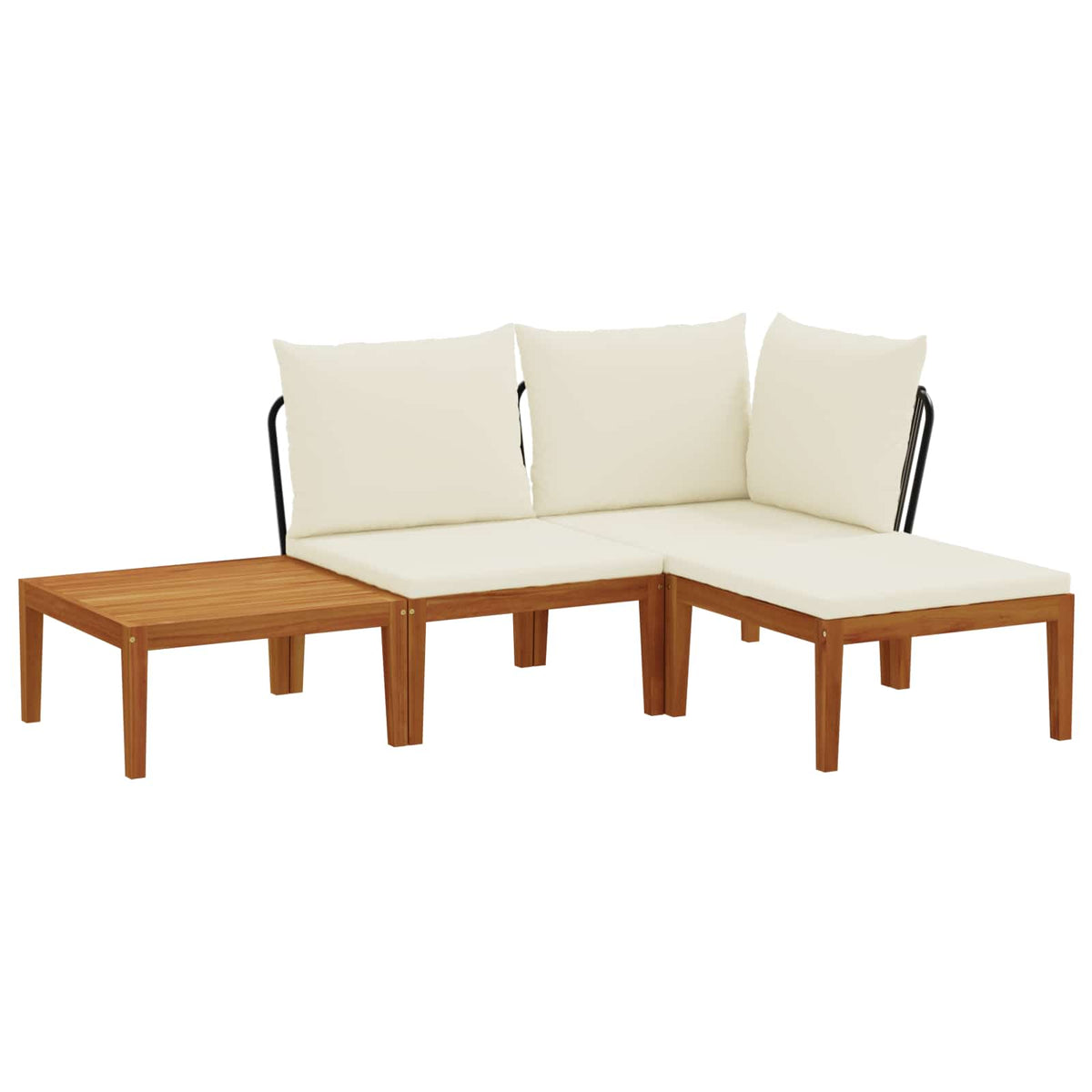 vidaXL 4 pcs Solid Acacia Wood & Rope Natural 2