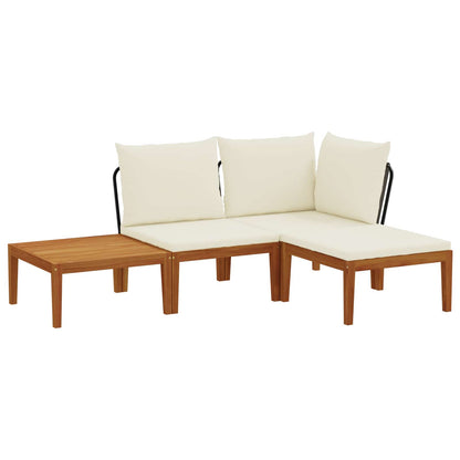 vidaXL 4 pcs Solid Acacia Wood & Rope Natural 2