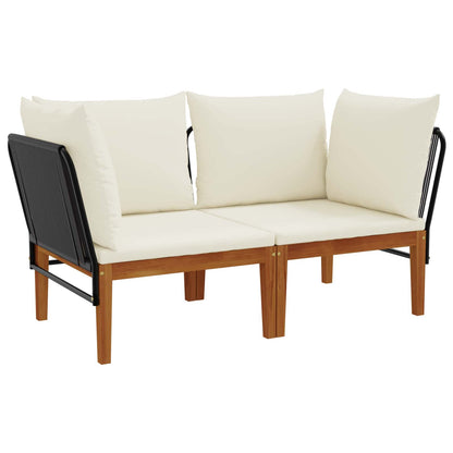 vidaXL 2 pcs Solid Acacia Wood & Rope Natural 2