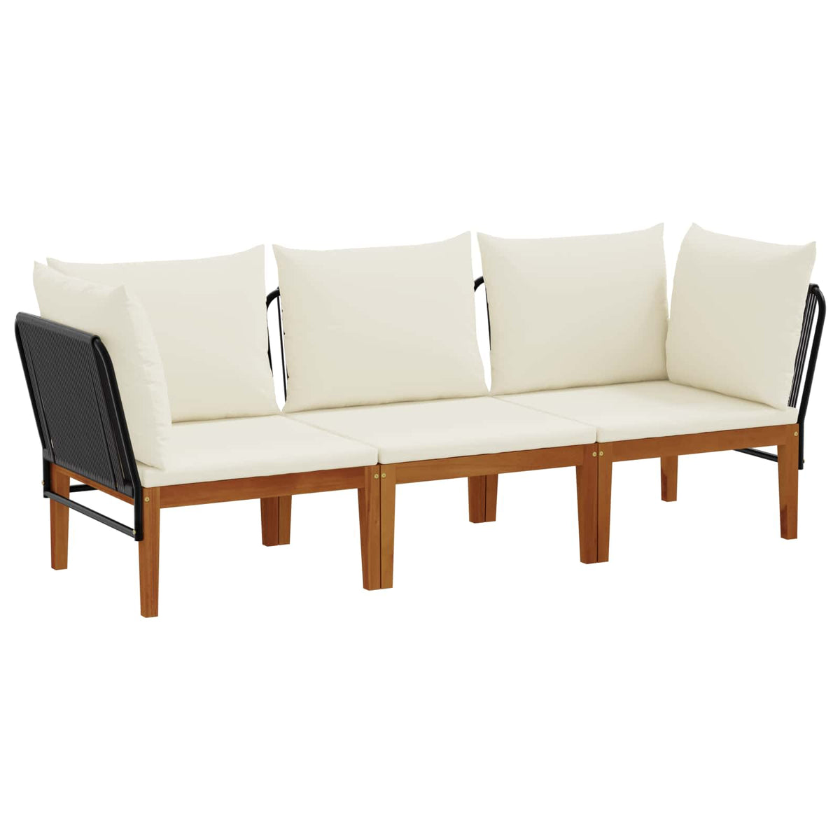 vidaXL 3 pcs Solid Acacia Wood & Rope Natural 2