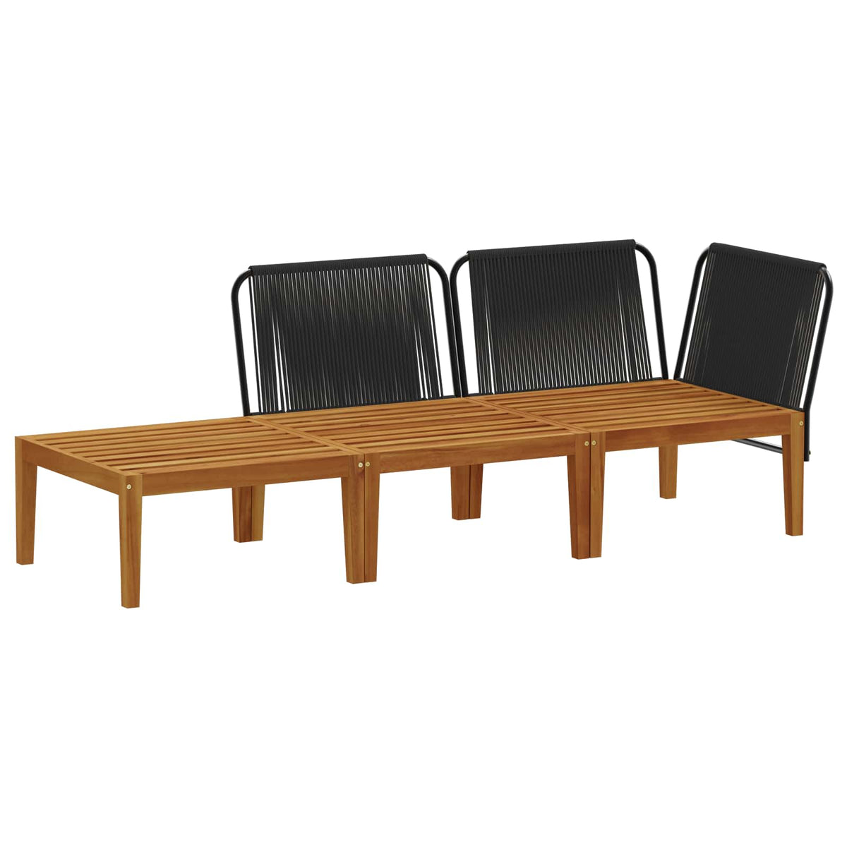 vidaXL 3 pcs Solid Acacia Wood & Rope Natural 3