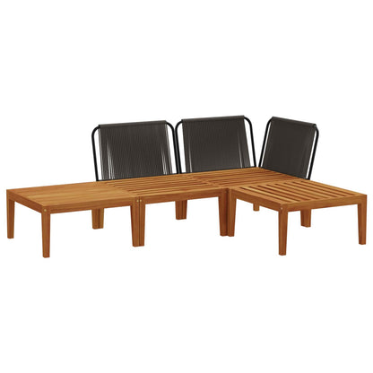 vidaXL 4 pcs Solid Acacia Wood & Rope Natural 4