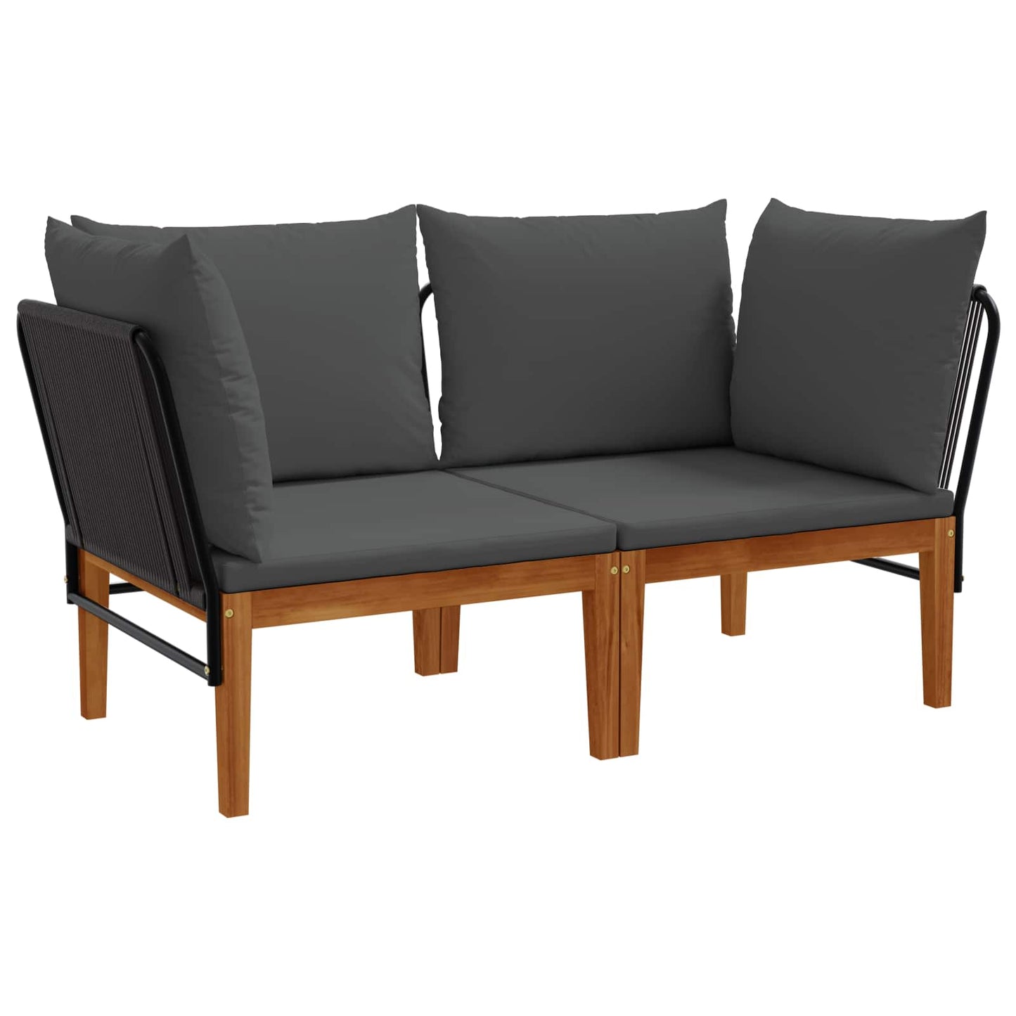 vidaXL 2 pcs Solid Acacia Wood & Rope Natural 2