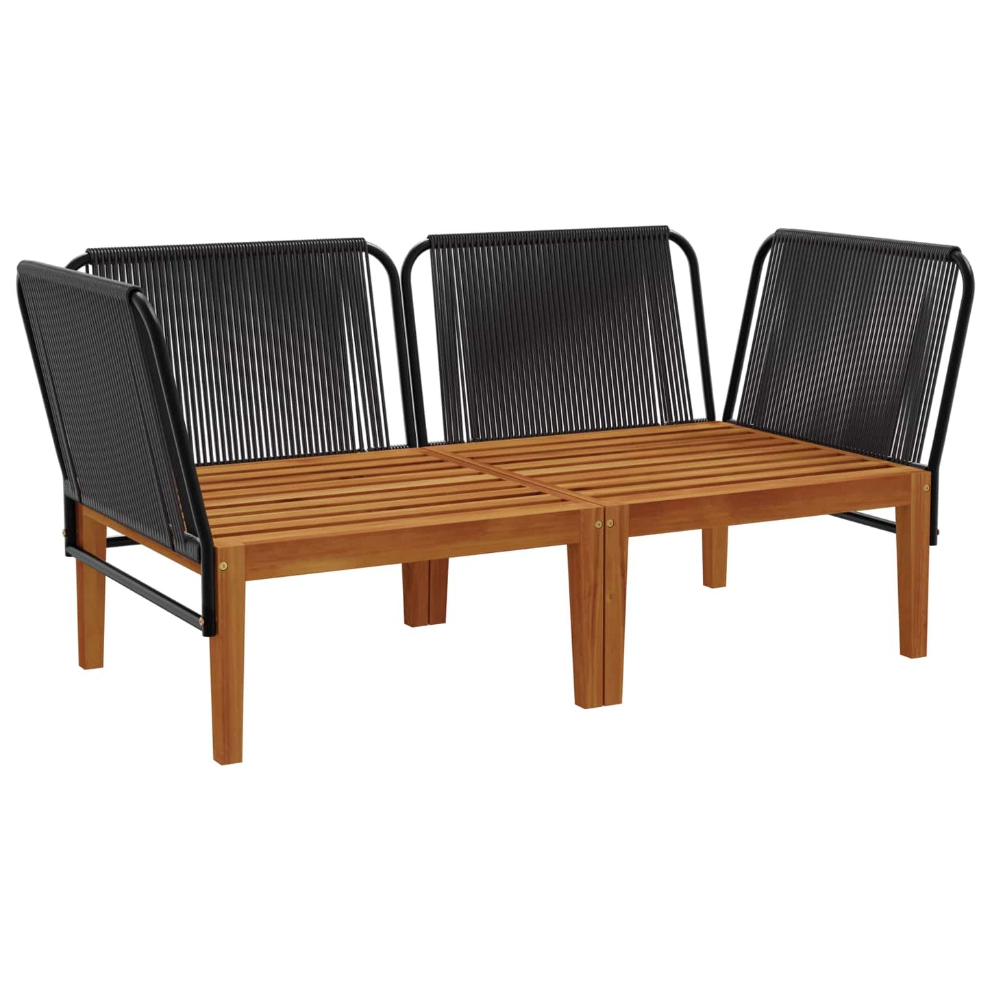 vidaXL 2 pcs Solid Acacia Wood & Rope Natural 3
