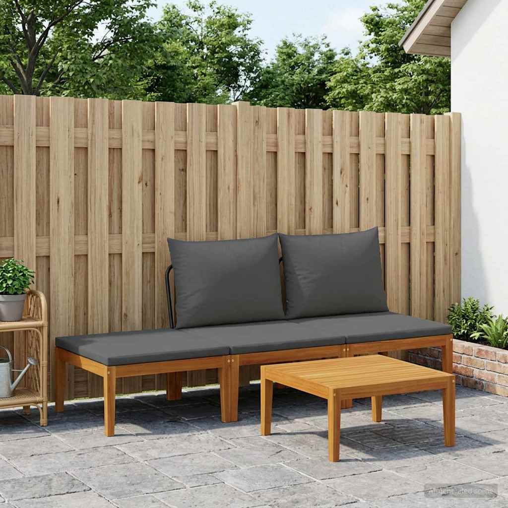 vidaXL 4 pcs Solid Acacia Wood & Rope Natural 1