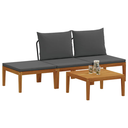 vidaXL 4 pcs Solid Acacia Wood & Rope Natural 3