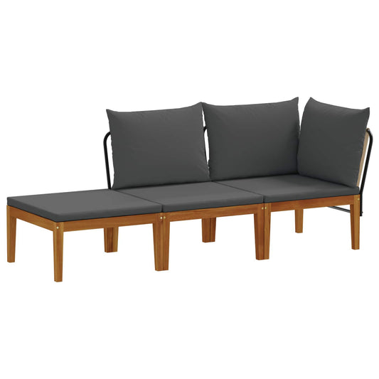 6 pcs Solid Acacia Wood & Rope Natural Black and anthracite 1x corner +1x middle +1x footrest–3x corner +2x middle +table 1x corner +1x middle +1x footrest