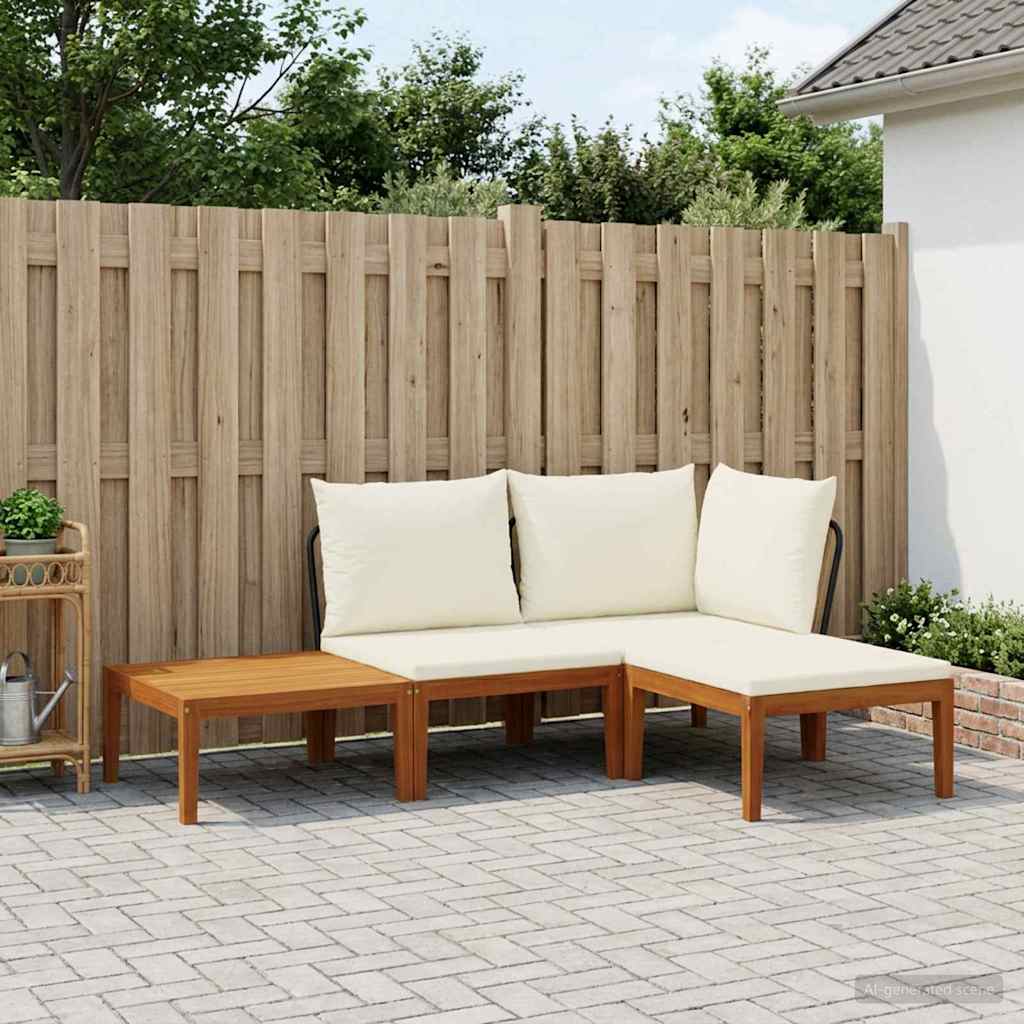 vidaXL 4 pcs Solid Acacia Wood & Rope Natural 1