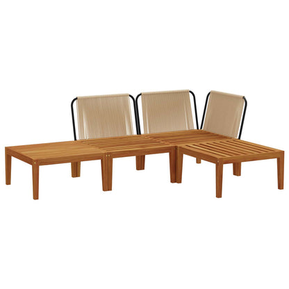 vidaXL 4 pcs Solid Acacia Wood & Rope Natural 4