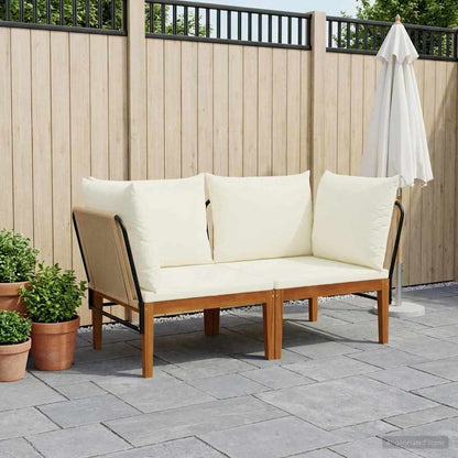 vidaXL 2 pcs Solid Acacia Wood & Rope Natural 1