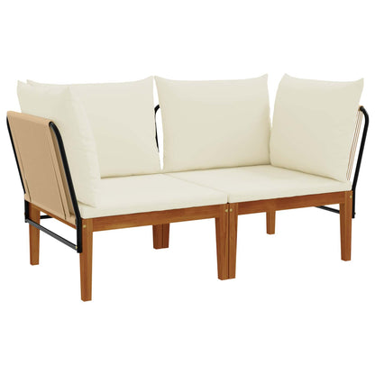 vidaXL 2 pcs Solid Acacia Wood & Rope Natural 2