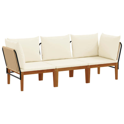 vidaXL 3 pcs Solid Acacia Wood & Rope Natural 2