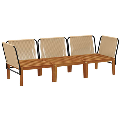 vidaXL 3 pcs Solid Acacia Wood & Rope Natural 3
