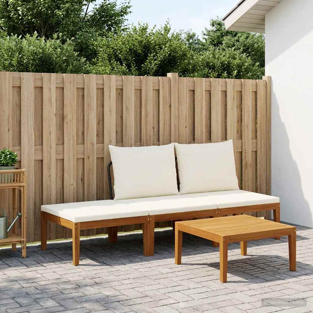 vidaXL 4 pcs Solid Acacia Wood & Rope Natural 1