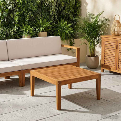 vidaXL Garden with Cushions Solid Acacia Wood & Rope Beige and Cream White